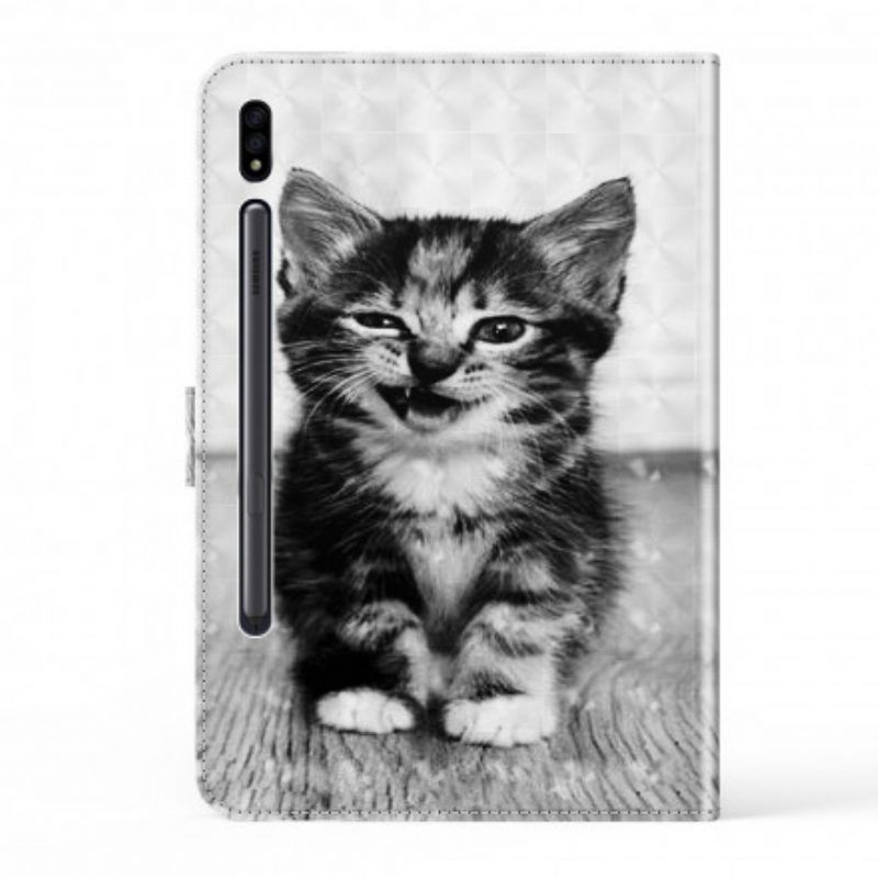 Leren Hoesje voor Samsung Galaxy Tab S8 / Tab S7 Kunstleer Katje