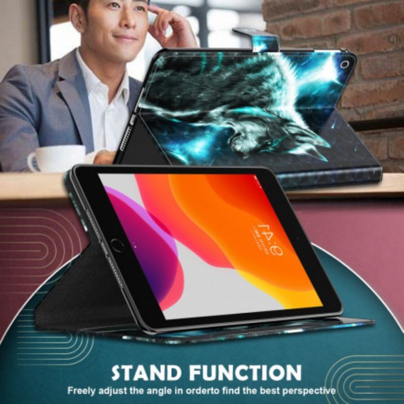 Leren Hoesje voor Samsung Galaxy Tab S8 / Tab S7 Kunstleer Wolf