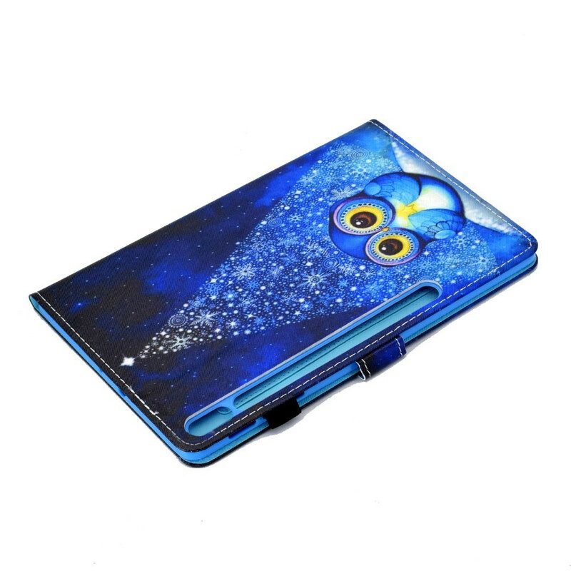 Leren Hoesje voor Samsung Galaxy Tab S8 / Tab S7 Uil