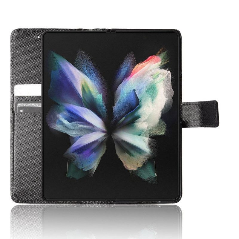 Leren Hoesje voor Samsung Galaxy Z Fold 4 Met Ketting Diamanten Band