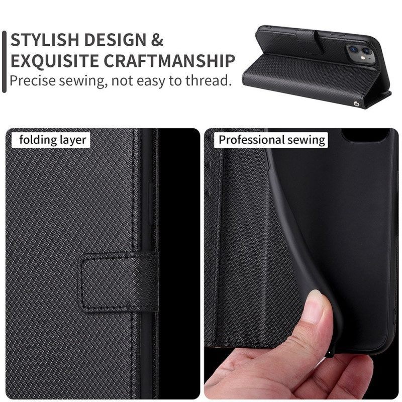 Leren Hoesje voor Samsung Galaxy Z Fold 4 Met Ketting Diamanten Band