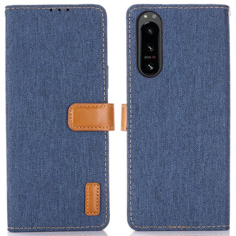 Leren Hoesje voor Sony Xperia 5 IV Jeans