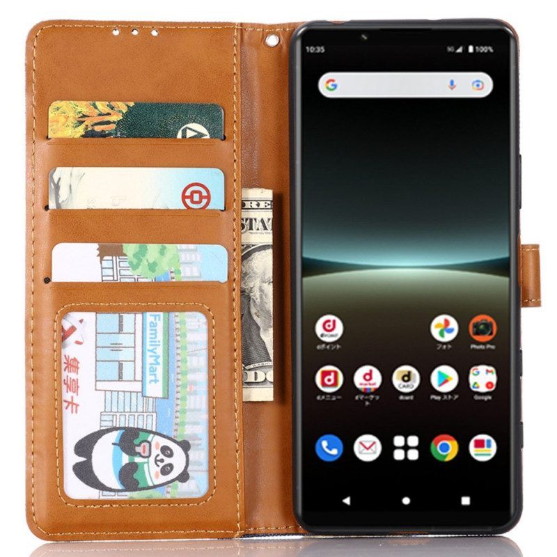 Leren Hoesje voor Sony Xperia 5 IV Jeans