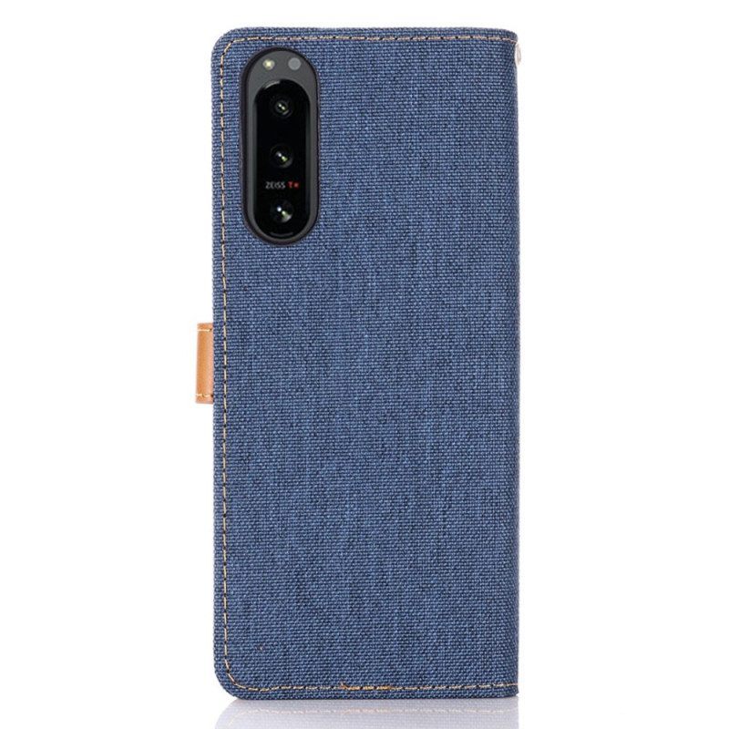 Leren Hoesje voor Sony Xperia 5 IV Jeans