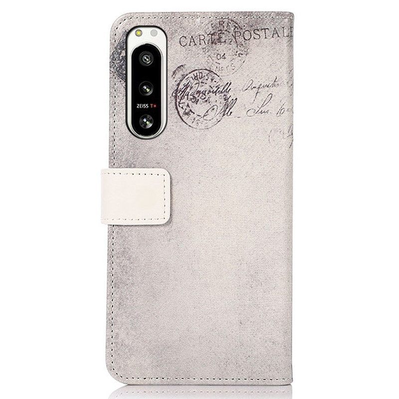 Leren Hoesje voor Sony Xperia 5 IV Reiziger Kat