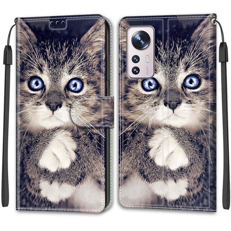 Leren Hoesje voor Xiaomi 12 / 12X Met Ketting Katten Katten String Katten