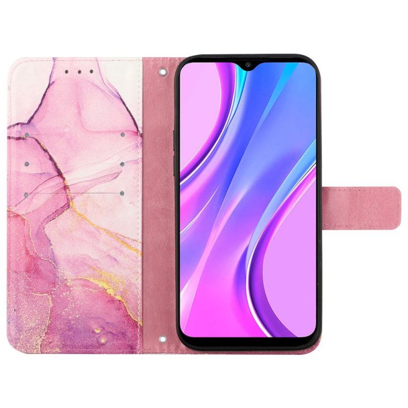 Leren Hoesje voor Xiaomi 12 / 12X Met Ketting Marmer Strippen