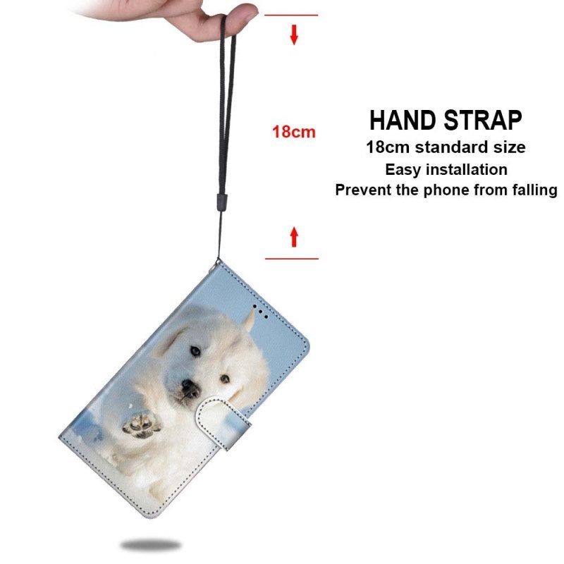 Leren Hoesje voor Xiaomi 12 / 12X Met Ketting String Puppy