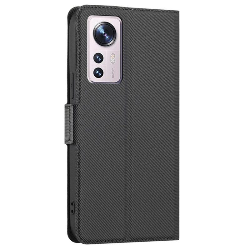 Leren Hoesje voor Xiaomi 12 / 12X Tweekleurige Dubbele Sluiting