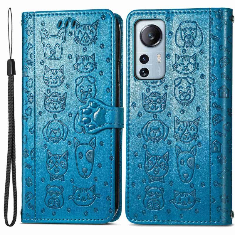 Leren Hoesje voor Xiaomi 12 Lite Geanimeerde Dieren