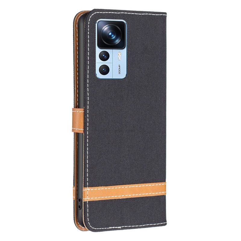 Leren Hoesje voor Xiaomi 12T / 12T Pro Met Ketting Band Van Stof En Leereffect