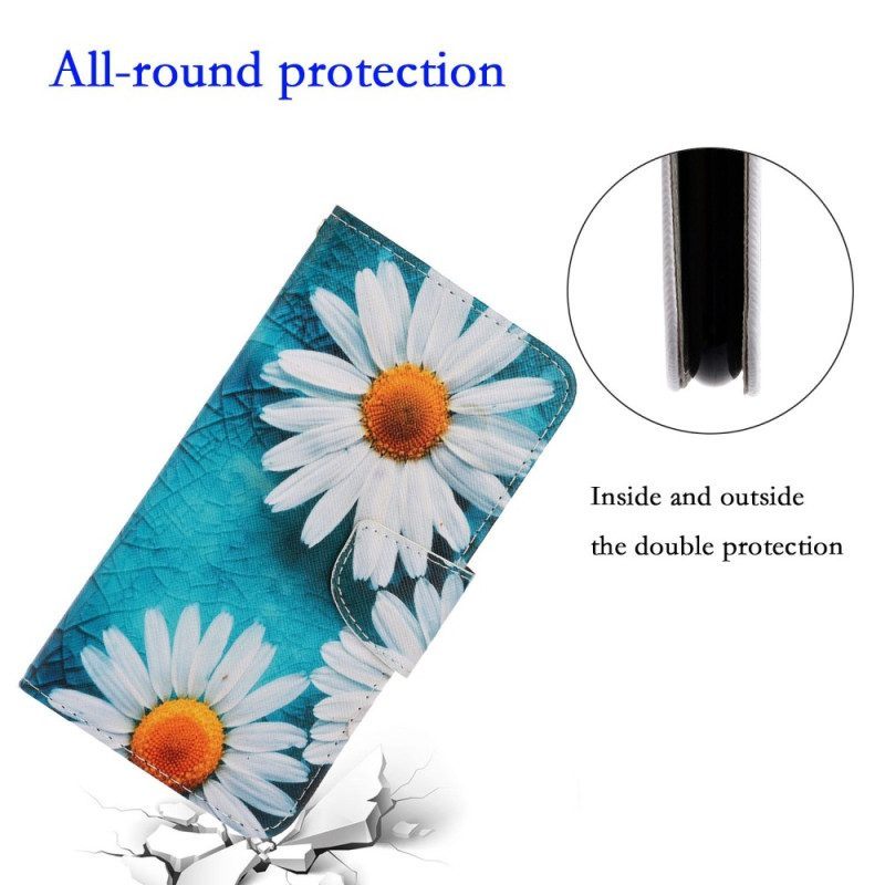 Leren Hoesje voor Xiaomi 12T / 12T Pro Met Ketting Strakke Daisy