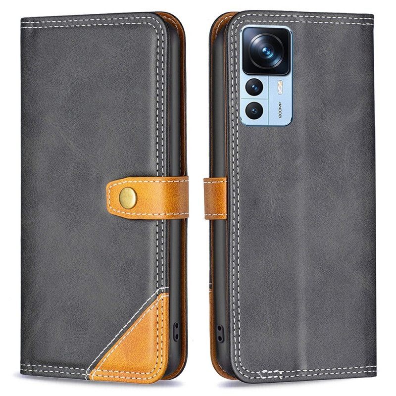 Leren Hoesje voor Xiaomi 12T / 12T Pro Vintage Binfen-kleur