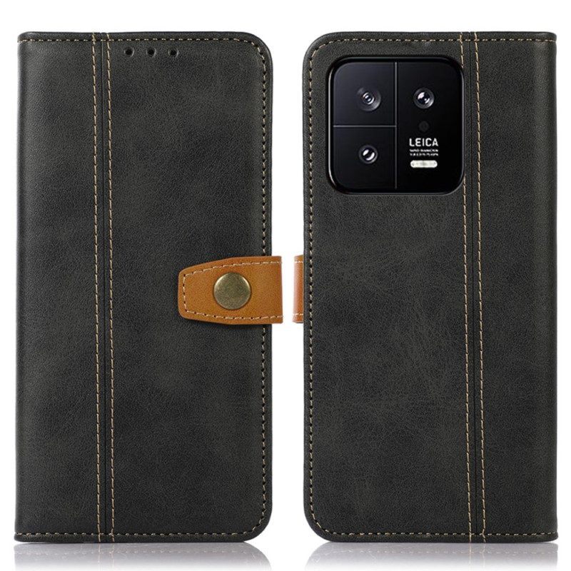 Leren Hoesje voor Xiaomi 13 Geweven Band