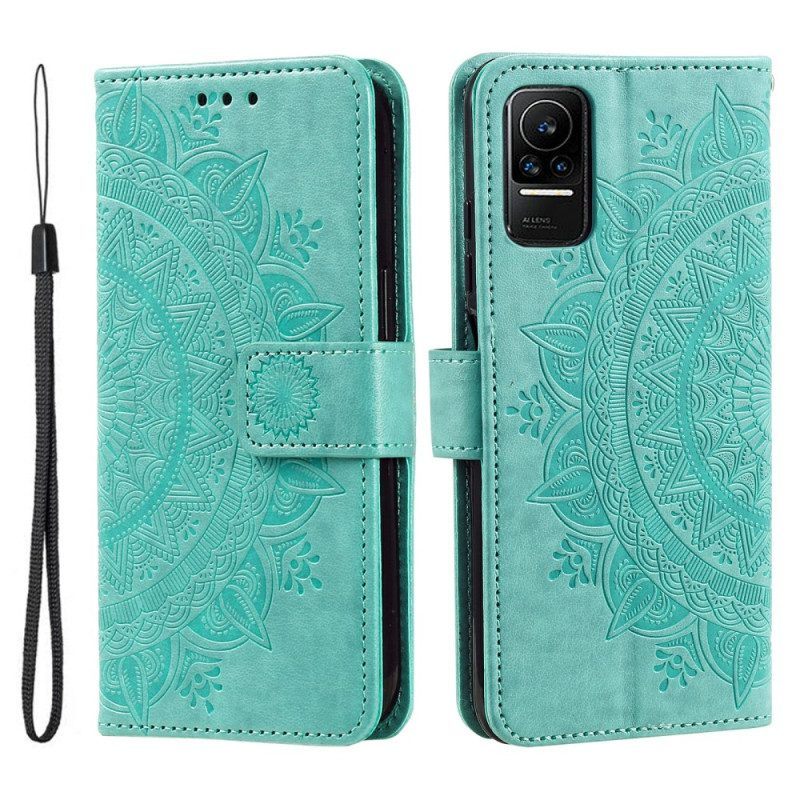 Leren Hoesje voor Xiaomi 13 Lite Mandala Zon Met Lanyard