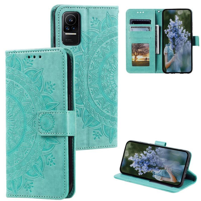 Leren Hoesje voor Xiaomi 13 Lite Mandala Zon Met Lanyard