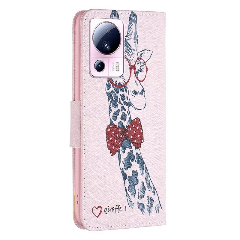 Leren Hoesje voor Xiaomi 13 Lite Slimme Giraf