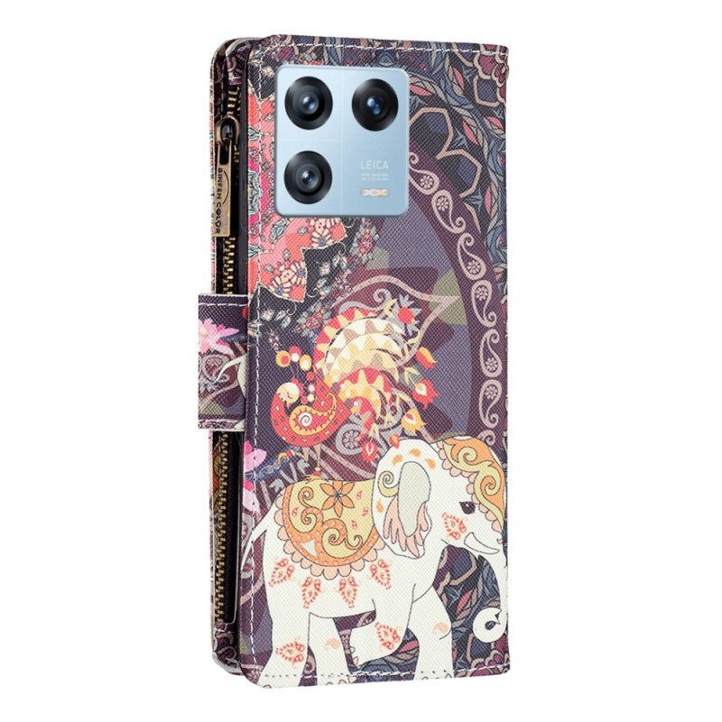 Leren Hoesje voor Xiaomi 13 Pro Olifantenzak Met Ritssluiting