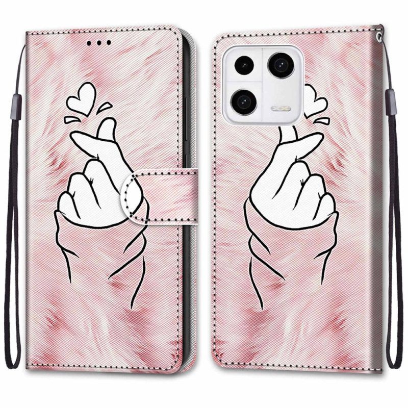 Leren Hoesje voor Xiaomi 13 Vinger Hart