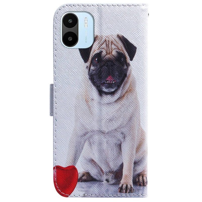 Leren Hoesje voor Xiaomi Redmi A1 Mops Hond