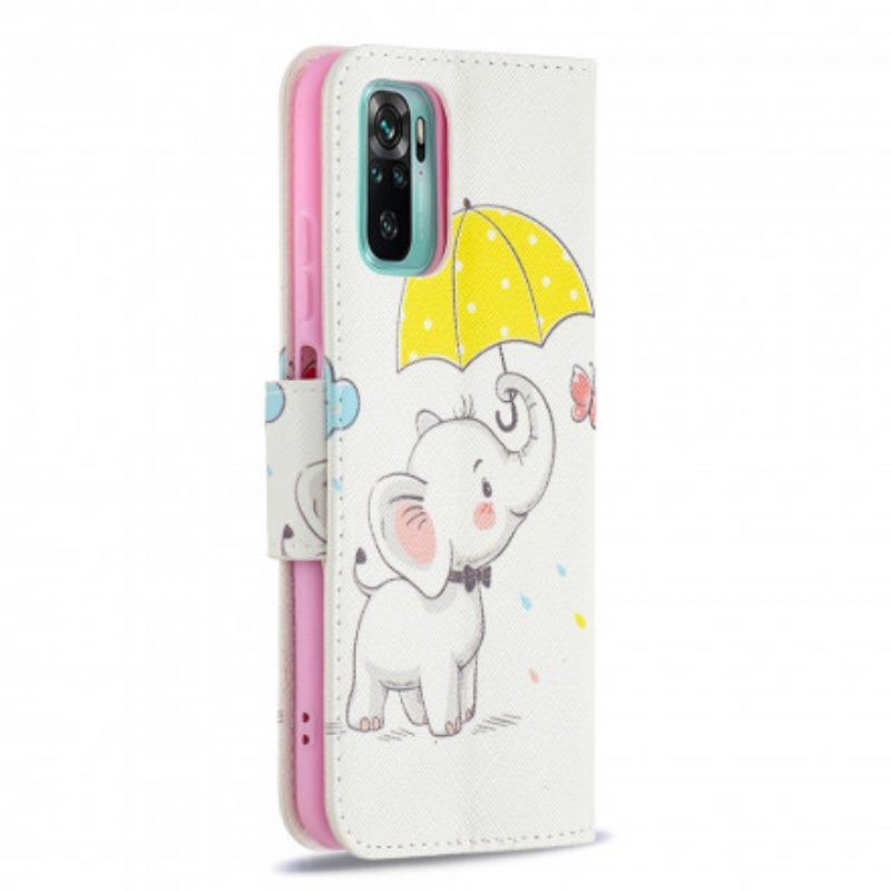 Leren Hoesje voor Xiaomi Redmi Note 10 / 10S Baby Olifant