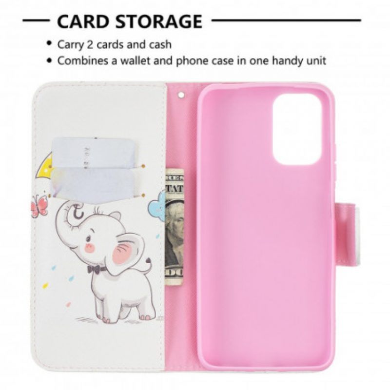 Leren Hoesje voor Xiaomi Redmi Note 10 / 10S Baby Olifant