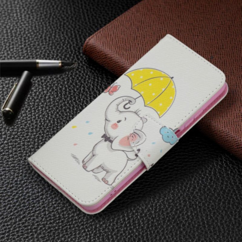 Leren Hoesje voor Xiaomi Redmi Note 10 / 10S Baby Olifant