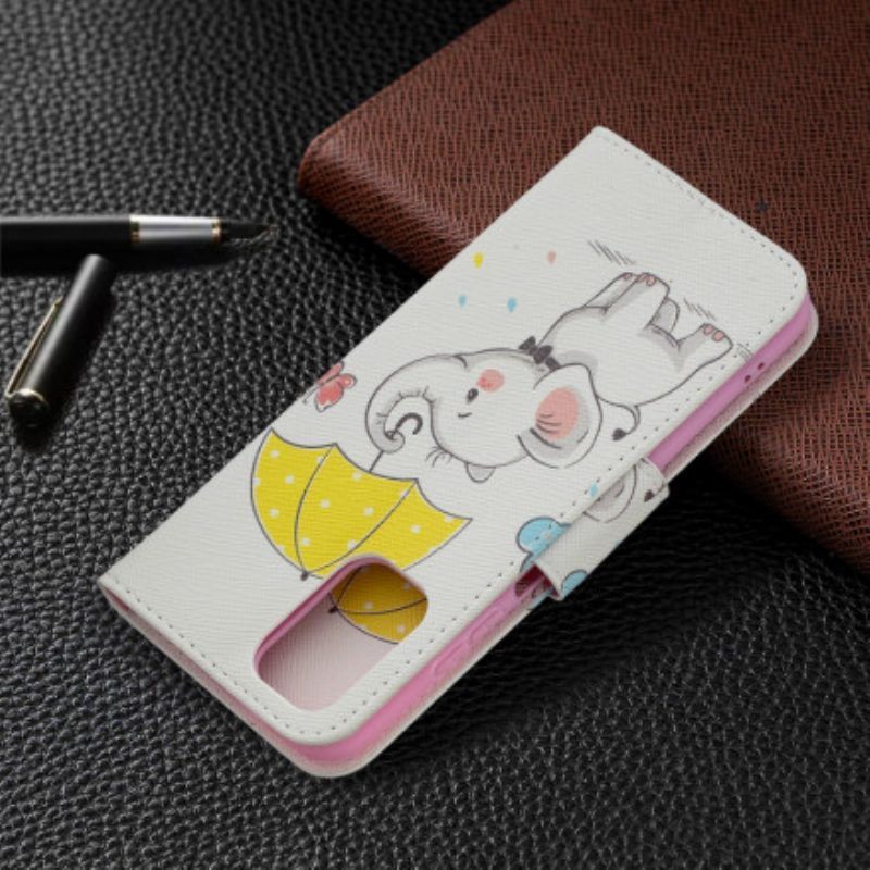 Leren Hoesje voor Xiaomi Redmi Note 10 / 10S Baby Olifant
