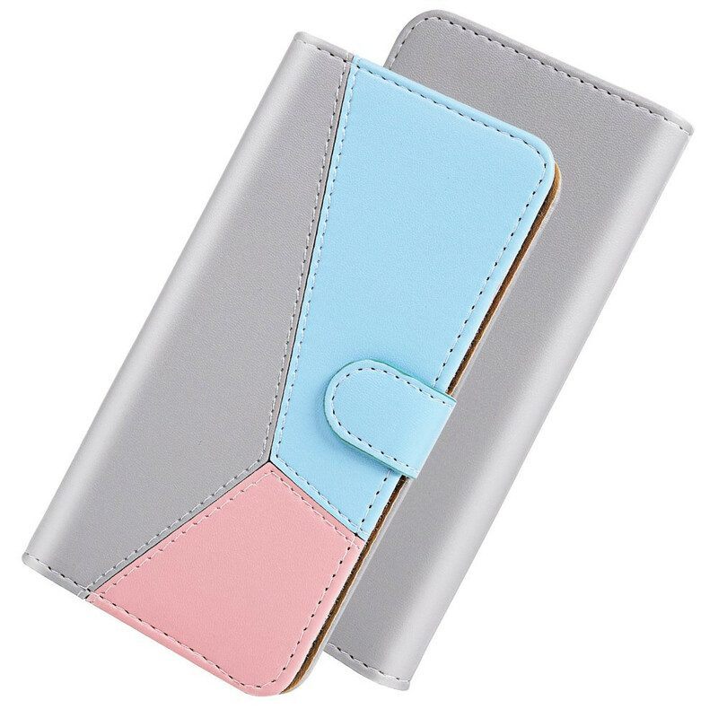 Leren Hoesje voor Xiaomi Redmi Note 10 / 10S Driekleurig Leereffect