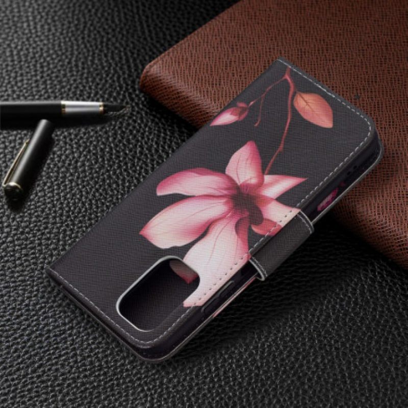 Leren Hoesje voor Xiaomi Redmi Note 10 / 10S Roze Bloem