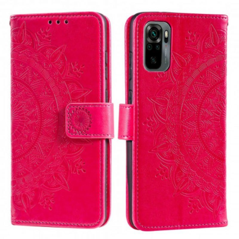 Leren Hoesje voor Xiaomi Redmi Note 10 / 10S Zon Mandala