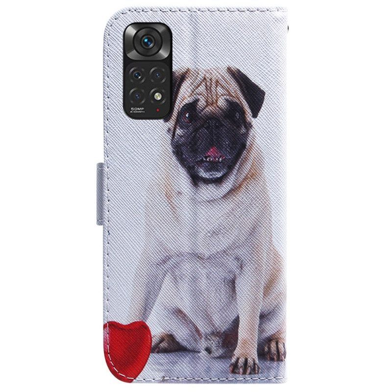 Leren Hoesje voor Xiaomi Redmi Note 11 / 11S Mops Hond