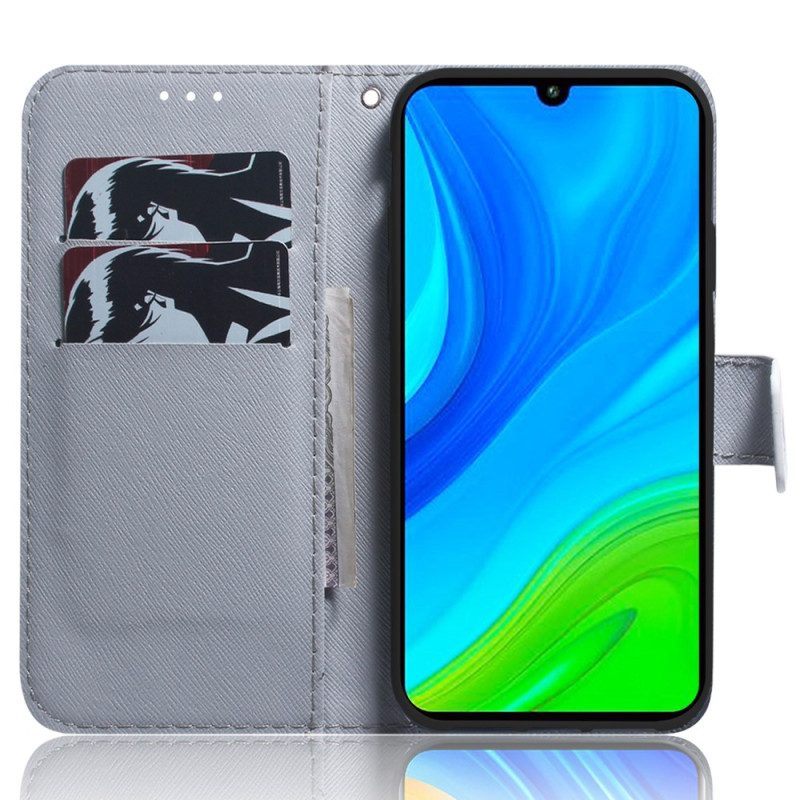 Leren Hoesje voor Xiaomi Redmi Note 12 4G Aquarel Wolf