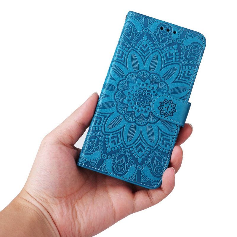 Leren Hoesje voor Xiaomi Redmi Note 12 5G Met Ketting Mandala-decoratie Met Riem