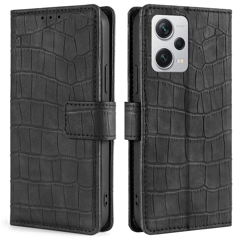 Leren Hoesje voor Xiaomi Redmi Note 12 Pro Plus Krokodil