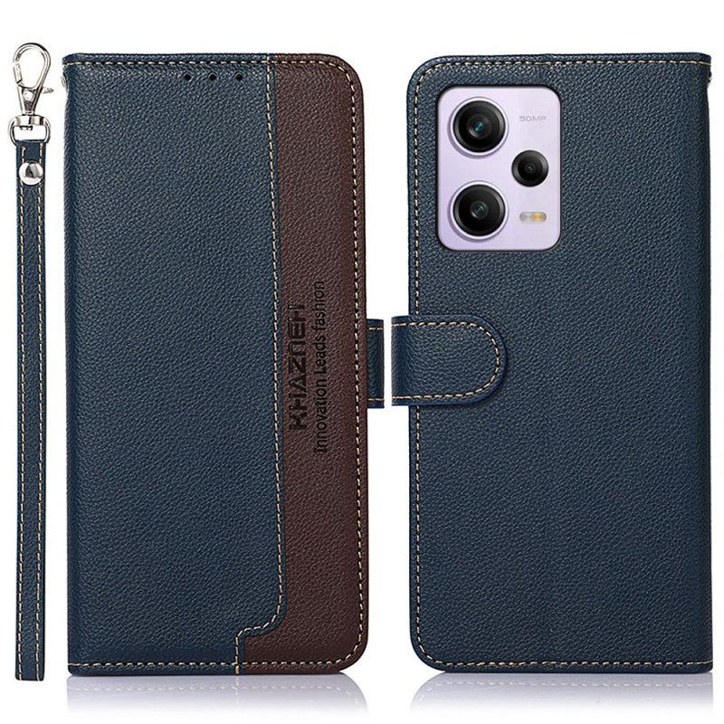 Leren Hoesje voor Xiaomi Redmi Note 12 Pro Plus Lychee-stijl Rfid Khazneh