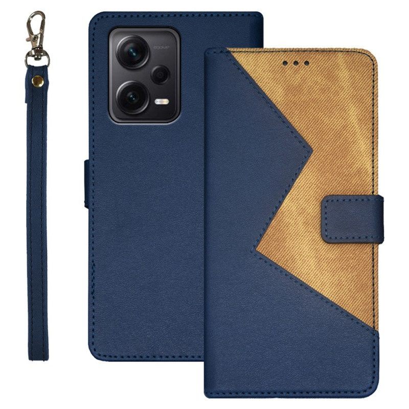 Leren Hoesje voor Xiaomi Redmi Note 12 Pro Plus Tweekleurige Idewei