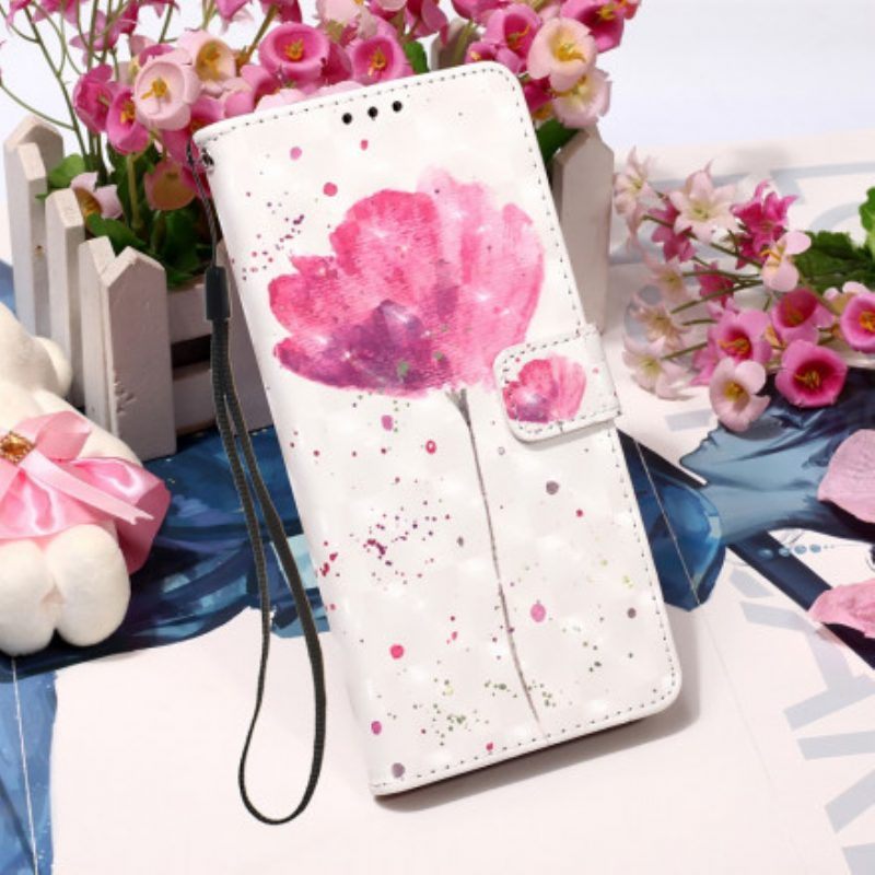 Telefoonhoesje Leren Hoesje voor Moto G50 Aquarel Papaver