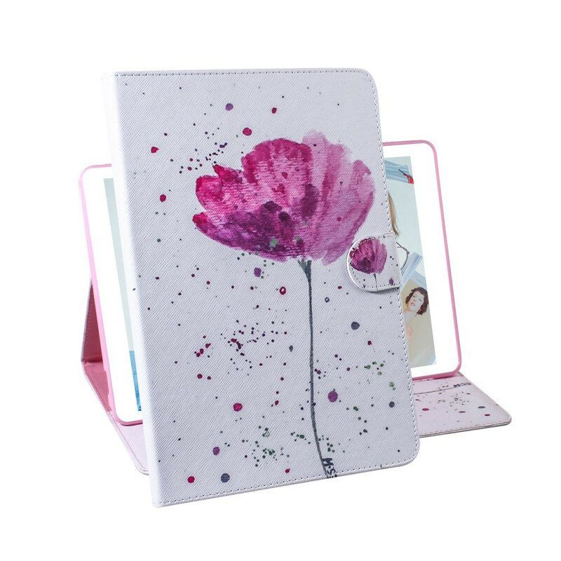 Telefoonhoesje Leren Hoesje voor Samsung Galaxy Tab S8 / Tab S7 Papaver