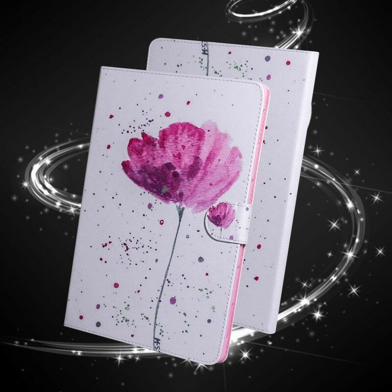 Telefoonhoesje Leren Hoesje voor Samsung Galaxy Tab S8 / Tab S7 Papaver