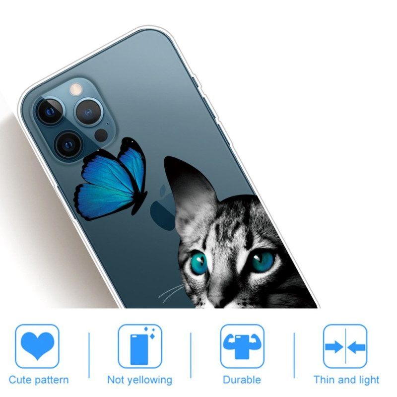 Telefoonhoesje voor iPhone 14 Pro Max Kat En Vlinder