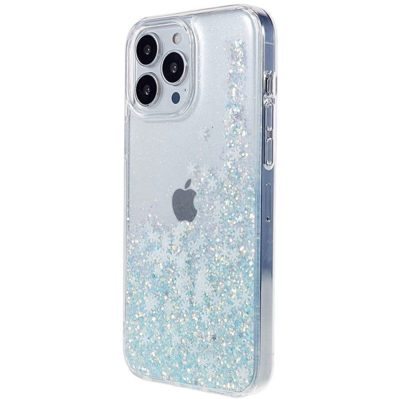 Telefoonhoesje voor iPhone 14 Pro Pailletten Vlokken