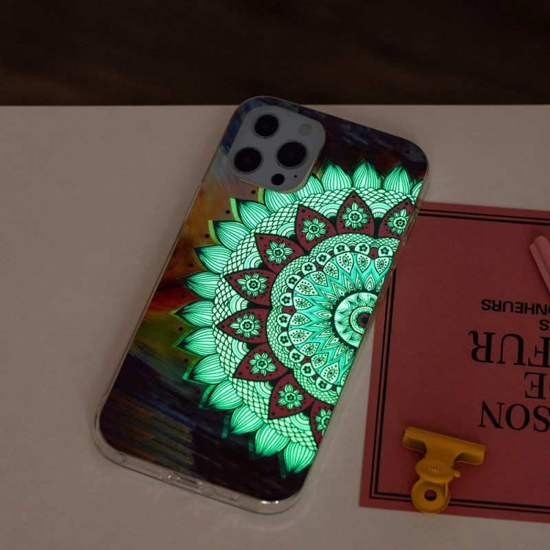 Telefoonhoesje voor iPhone 15 Pro Max Fluorescerende Mandala