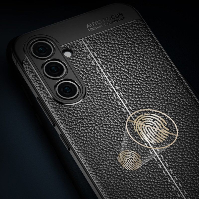 Telefoonhoesje voor Samsung Galaxy A54 5G Dubbellijnig Litchi-leereffect
