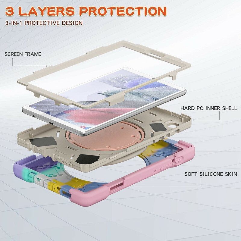 Telefoonhoesje voor Samsung Galaxy Tab A7 Lite Ultrabestendige Ringondersteunende Kleur