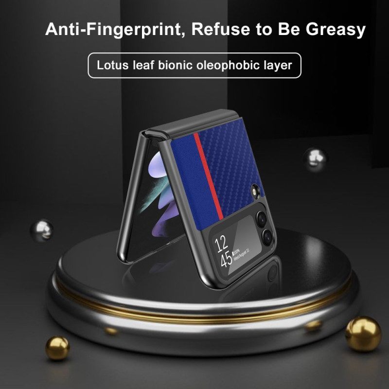 Telefoonhoesje voor Samsung Galaxy Z Flip 4 Folio-hoesje Koolstofvezel Lc.imeeke