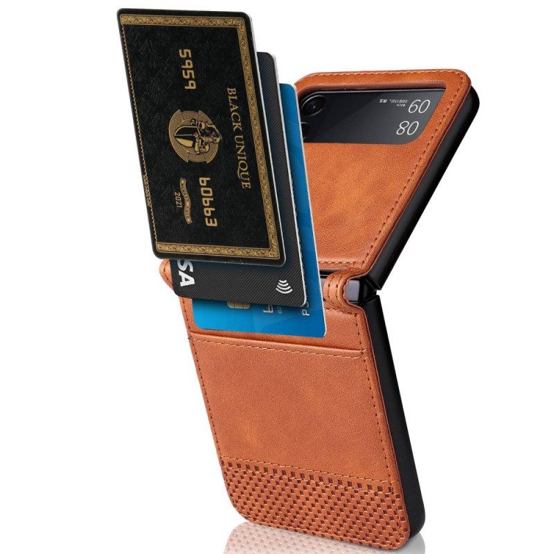 Telefoonhoesje voor Samsung Galaxy Z Flip 4 Folio-hoesje Vintage Lederen Stijl Kaarthouder