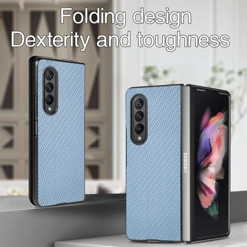 Telefoonhoesje voor Samsung Galaxy Z Fold 4 Koolstofvezel Met Geweven Effect