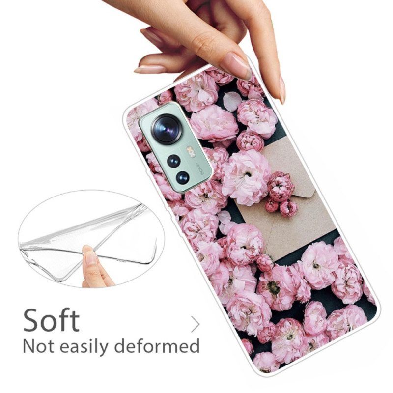 Telefoonhoesje voor Xiaomi 12 / 12X Siliconen Bloemen