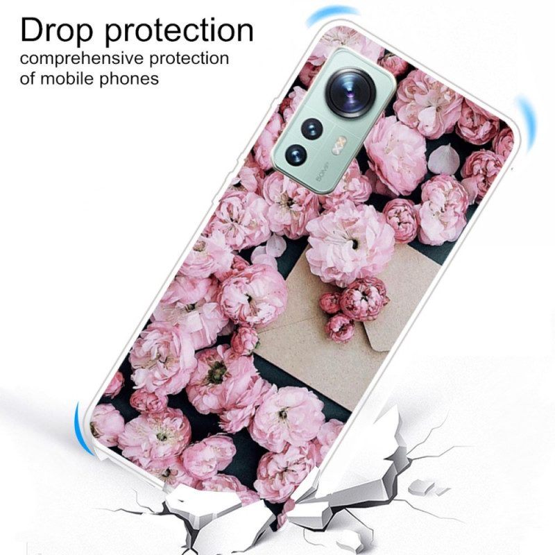 Telefoonhoesje voor Xiaomi 12 / 12X Siliconen Bloemen